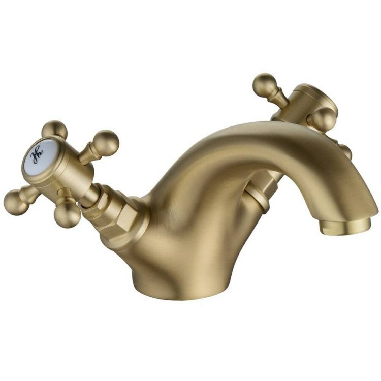 Ajax Trent Brushed Brass Basin Mixer with Pop Up Waste