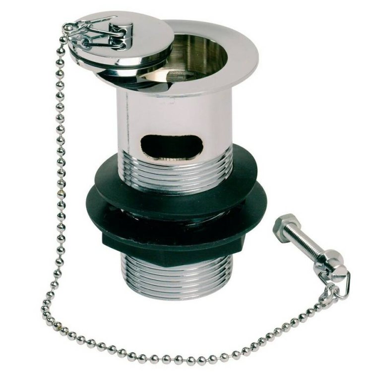 Ajax Chrome Slotted Plug and Chain Basin Waste