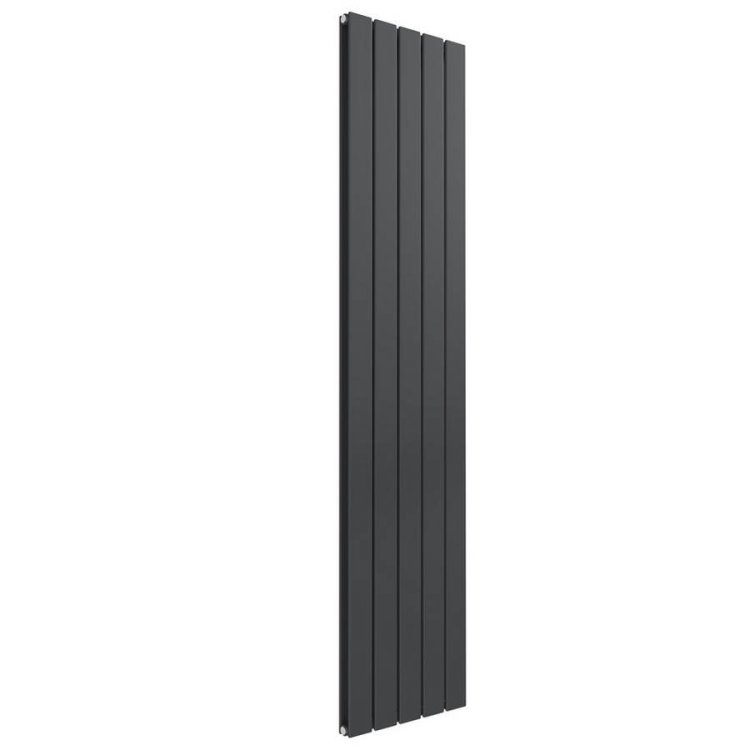 Reina Flat Vertical Anthracite Mild Steel Designer Double Radiator 1600 x 366mm