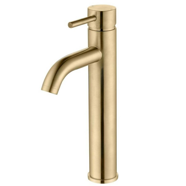 Ajax Ouse Brushed Brass Tall Basin Mixer