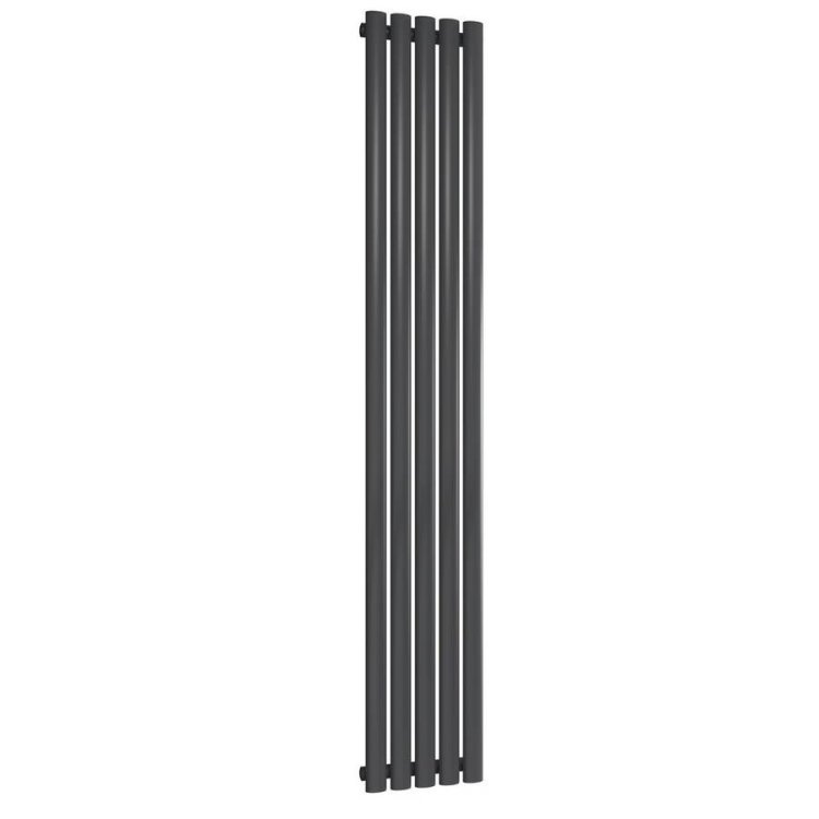 Reina Neva Vertical Anthracite Mild Steel Designer Single Radiator 1800 x 295mm