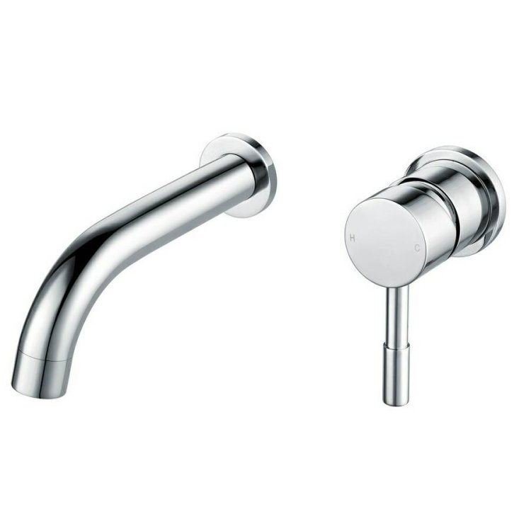 Ajax Torne Chrome Wall Mounted Basin Mixer 2x