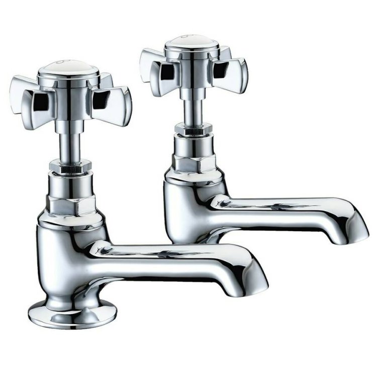 Ajax Lud Chrome Basin Pillar Taps