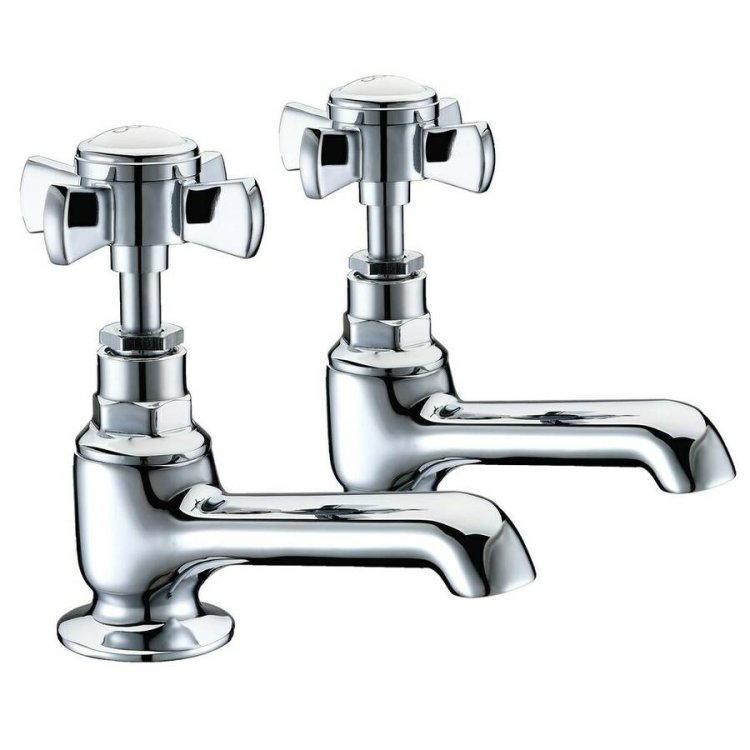 Ajax Lud Chrome Bath Pillar Taps