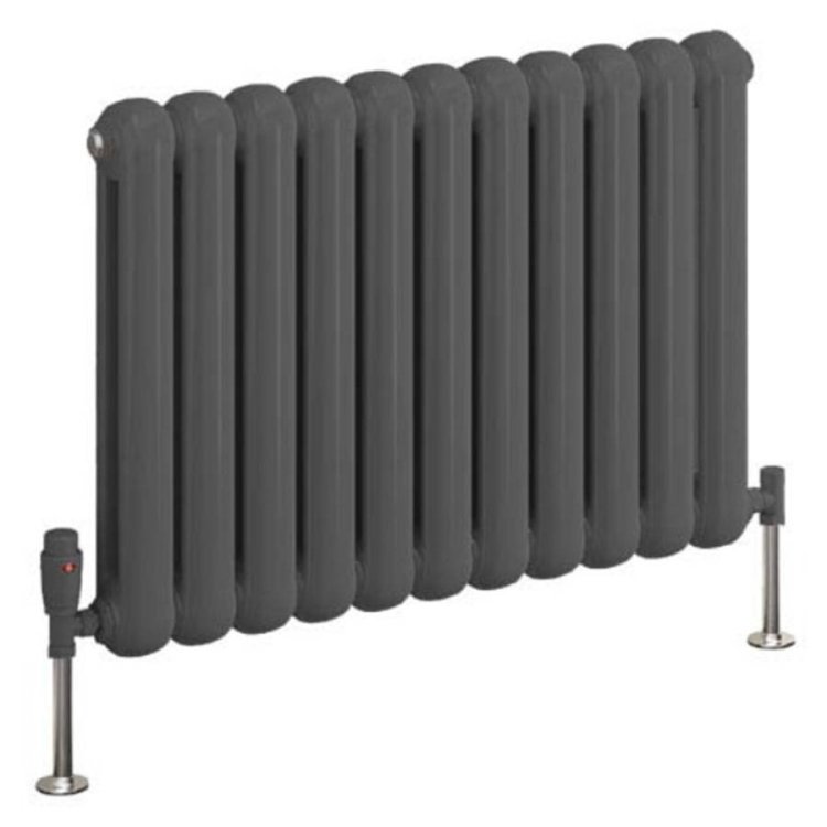 Reina Coneva Horizontal Anthracite Mild Steel Designer Single Radiator 550 x 1420mm