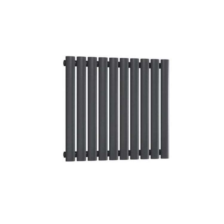 Reina Neva Horizontal Anthracite Mild Steel Designer Single Radiator 550 x 590mm