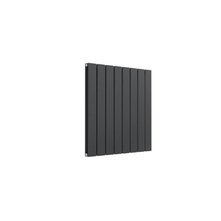 Reina Flat Horizontal Anthracite Mild Steel Designer Double Radiator 600 x 588mm