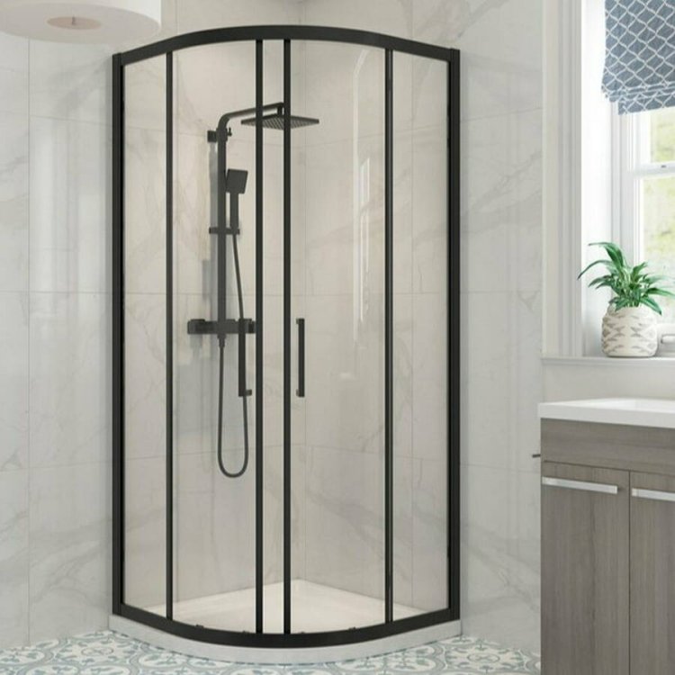 Ajax Keah 6mm Two Door 900mm Quadrant Shower Enclosure in Black