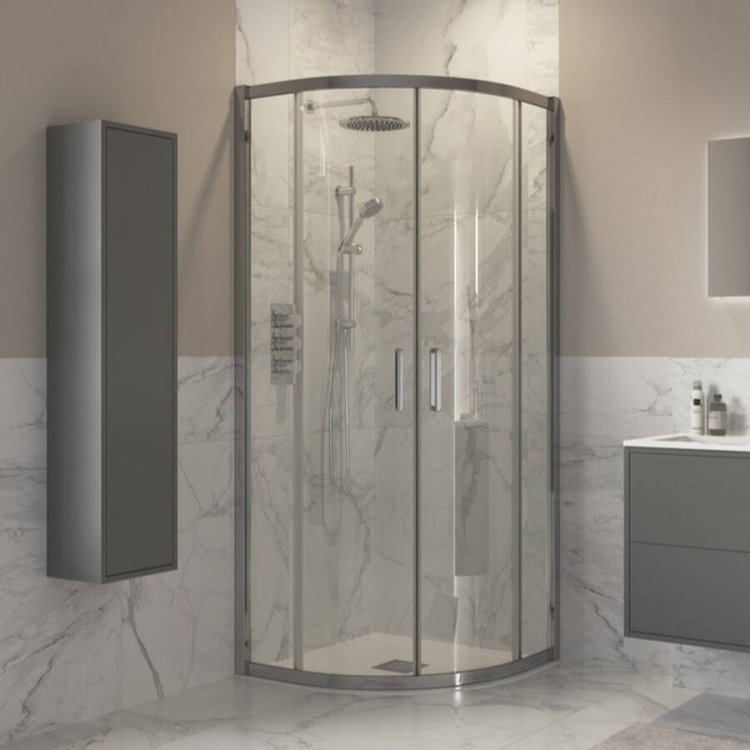 Ajax Reni 8mm Two Door 900mm Quadrant Shower Enclosure in Chrome