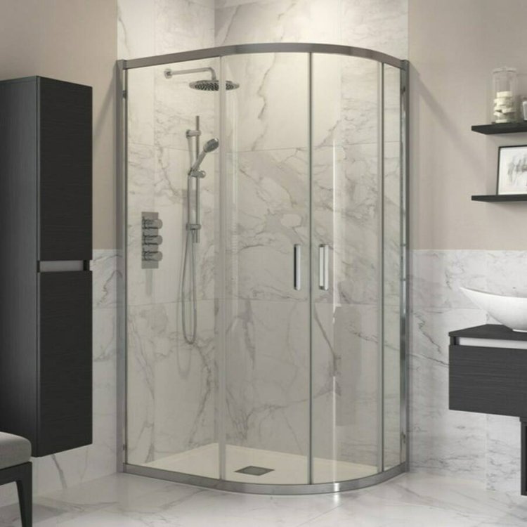 Ajax Reni 8mm Two Door 1200 x 900mm Offset Quadrant Chrome Shower Enclosure