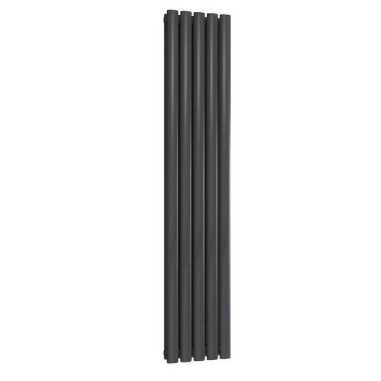 Reina Neva Vertical Anthracite Mild Steel Designer Double Radiator 1500 x 354mm