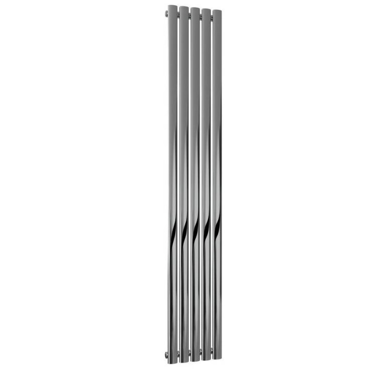 Reina Neva Vertical Chrome Mild Steel Designer Single Radiator 1800 x 295mm