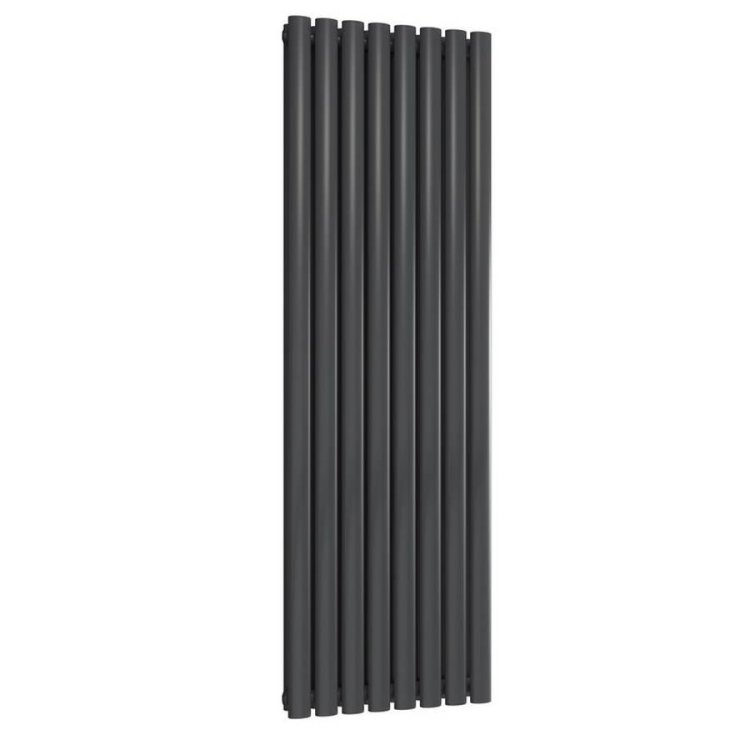 Reina Neva Vertical Anthracite Mild Steel Designer Double Radiator 1500 x 472mm