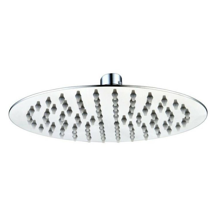 Ajax Chrome 200mm Round Stainless Steel Ultraslim Showerhead