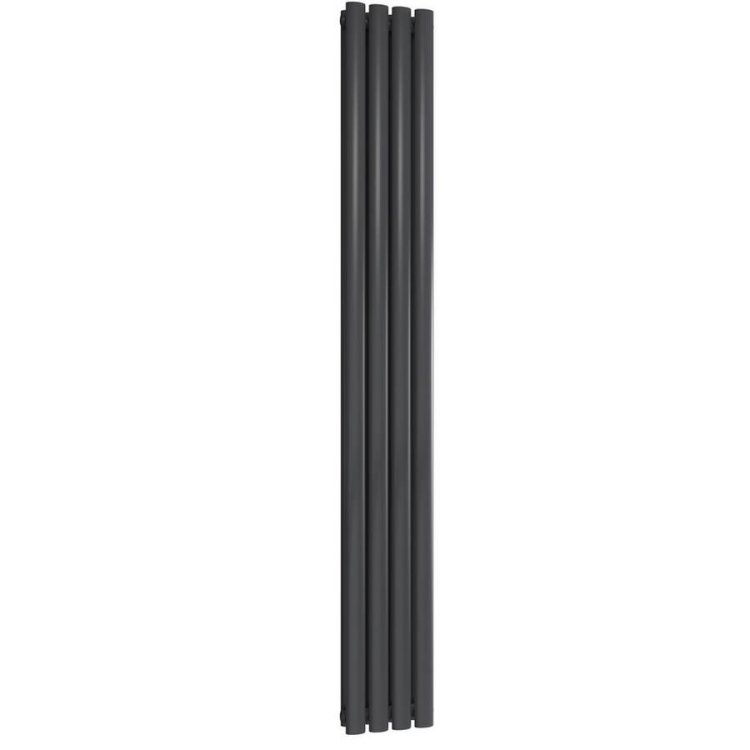 Reina Neva Vertical Anthracite Mild Steel Designer Double Radiator 1800 x 236mm