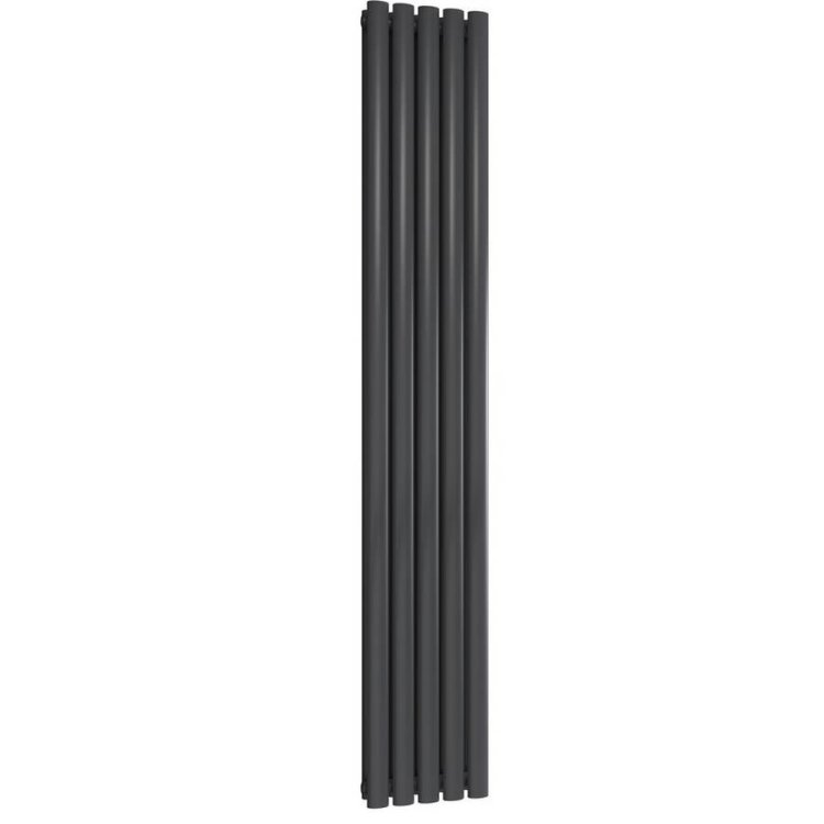 Reina Neva Vertical Anthracite Mild Steel Designer Double Radiator 1800 x 295mm