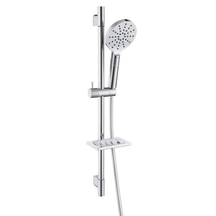 Ajax Round Push Button Shower Kit in Chrome