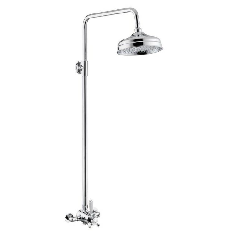 Ajax Beelsby Concentric Single Outlet Shower Valve and Overhead Kit in Chrome