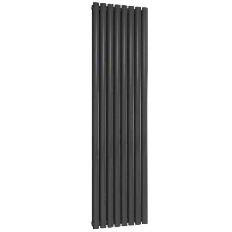 Reina Neva Vertical Anthracite Mild Steel Designer Double Radiator 1800 x 472mm