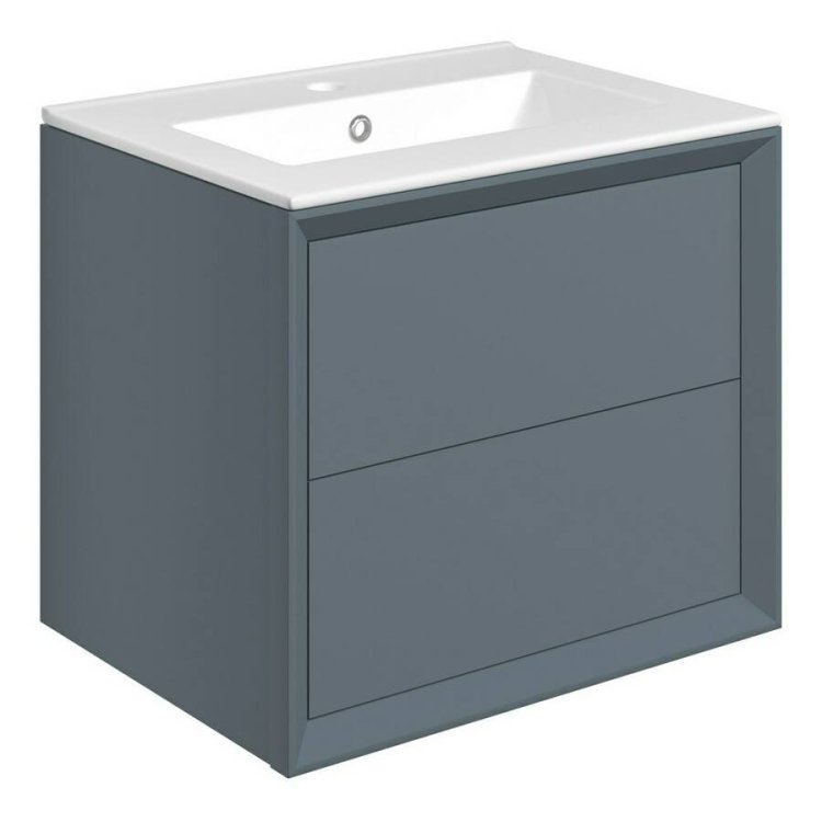 Ajax Yarborough 615mm Matt Storm Blue Wall Hung Vanity Unit