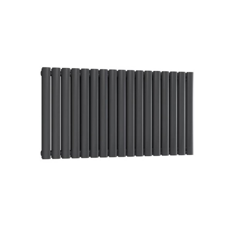 Reina Neva Horizontal Anthracite Mild Steel Designer Double Radiator 550 x 1003mm