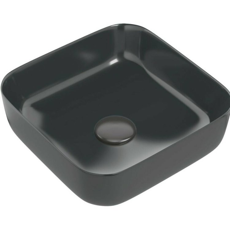 Ajax Hainton 400mm Black Square Ceramic Countertop Basin