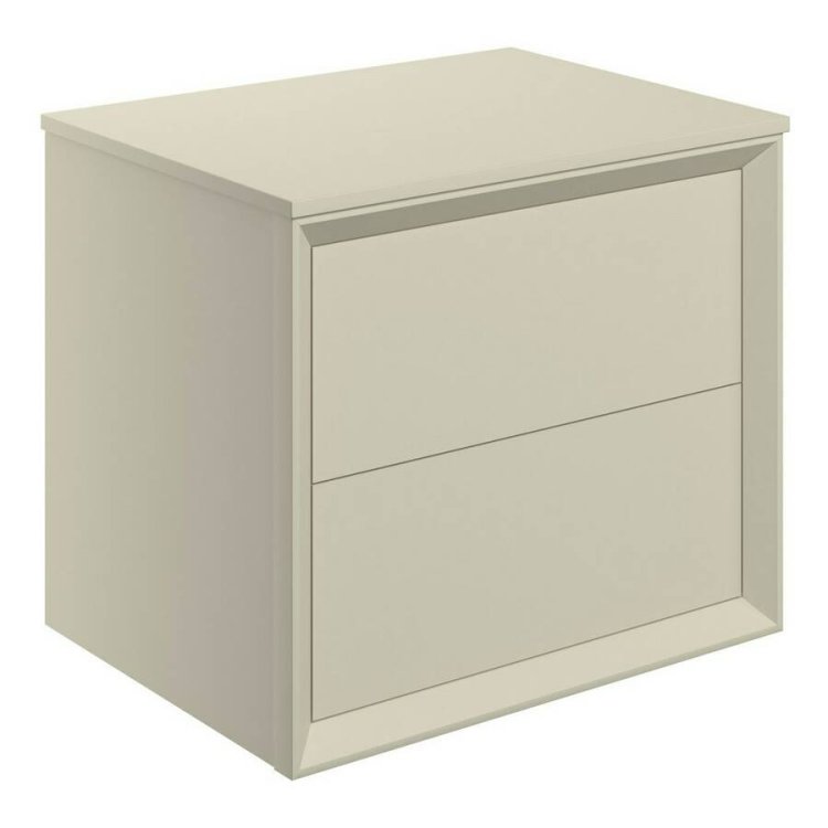 Ajax Yarborough 600mm Matt Cotton Wall Hung Vanity Unit and Worktop