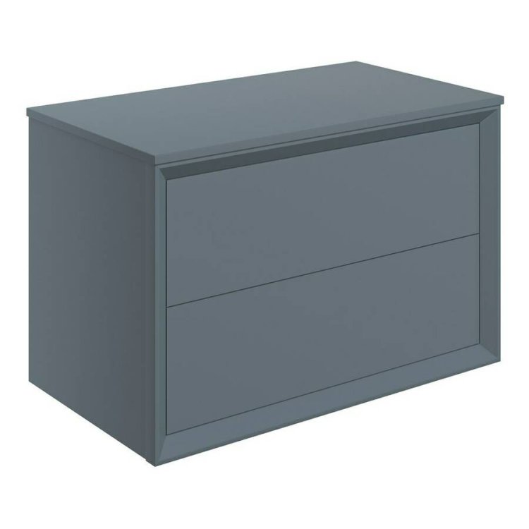 Ajax Yarborough 800mm Matt Storm Blue Wall Hung Vanity Unit and Worktop