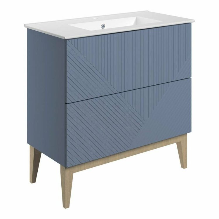 Ajax Irby 815mm Matt Smoke Blue Floor Standing Vanity Unit