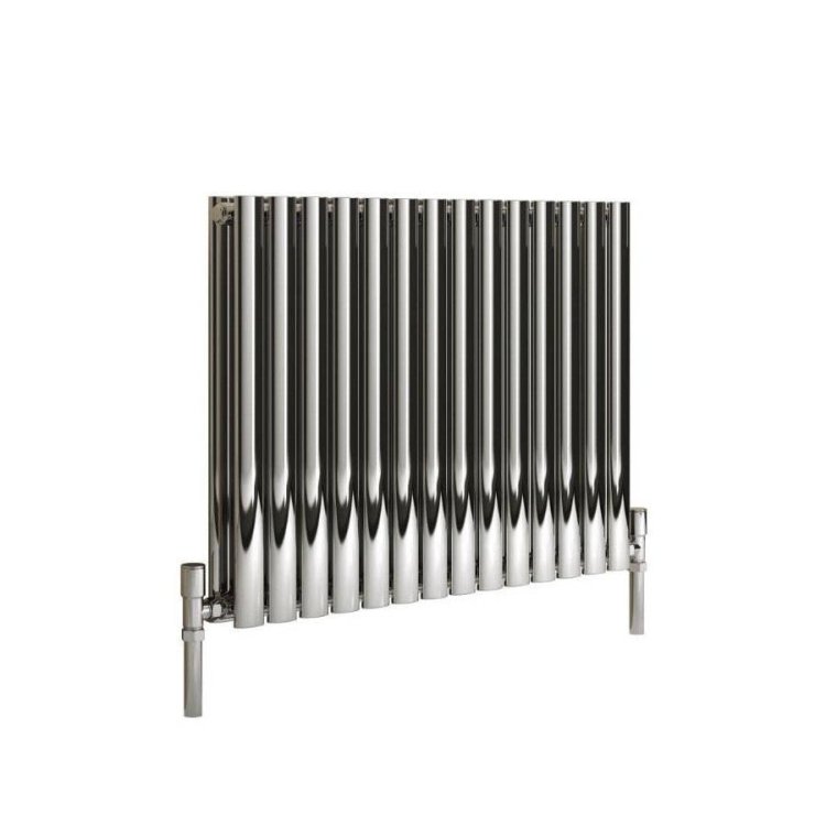 Reina Nerox Horizontal Polished Stainless Steel Double Designer Radiator 600 x 1180mm