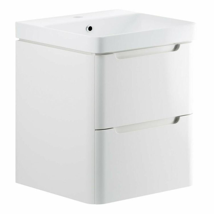 Ajax Ferriby 605mm White Gloss Wall Hung Vanity Unit