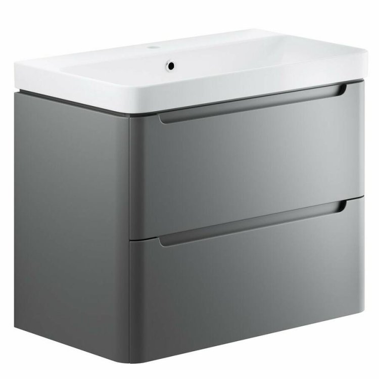 Ajax Ferriby 805mm Matt Grey Wall Hung Vanity Unit