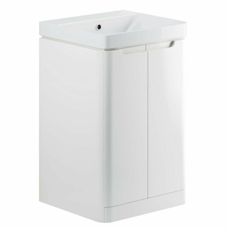 Ajax Ferriby 500mm White Gloss Floor Standing Vanity Unit