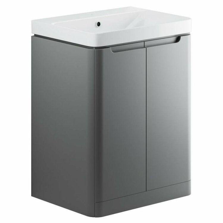 Ajax Ferriby 605mm Matt Grey Floor Standing Vanity Unit