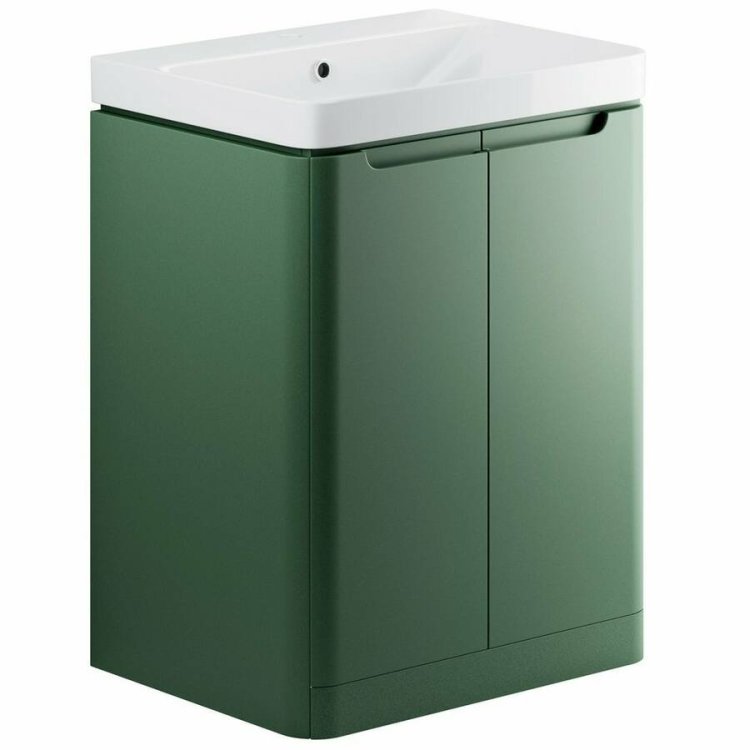 Ajax Ferriby 605mm Matt Sage Green Floor Standing Vanity Unit