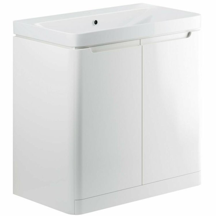 Ajax Ferriby 805mm White Gloss Floor Standing Vanity Unit