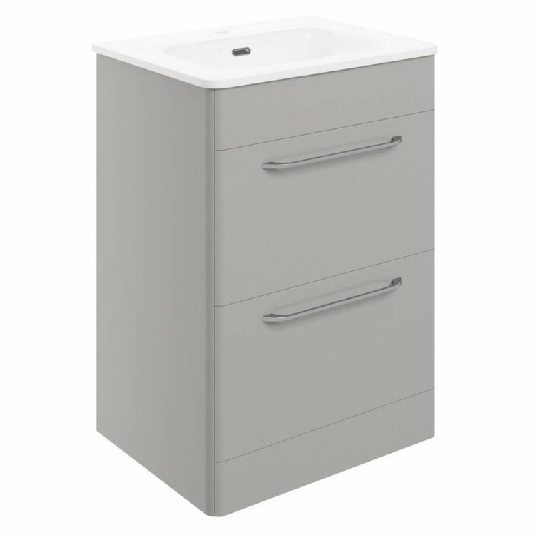 Ajax Humberston 610mm Grey Gloss Floor Standing Vanity Unit