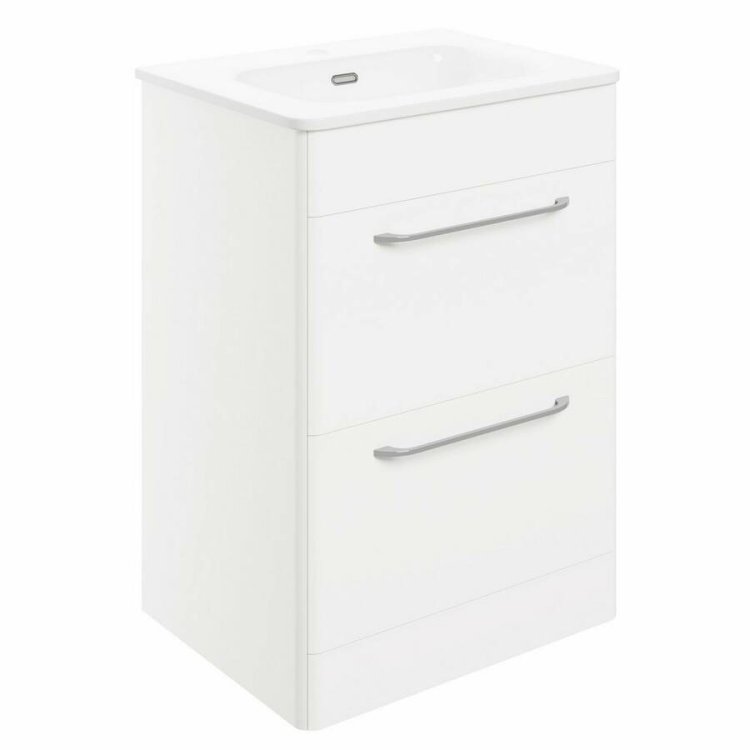 Ajax Humberston 610mm White Gloss Floor Standing Vanity Unit