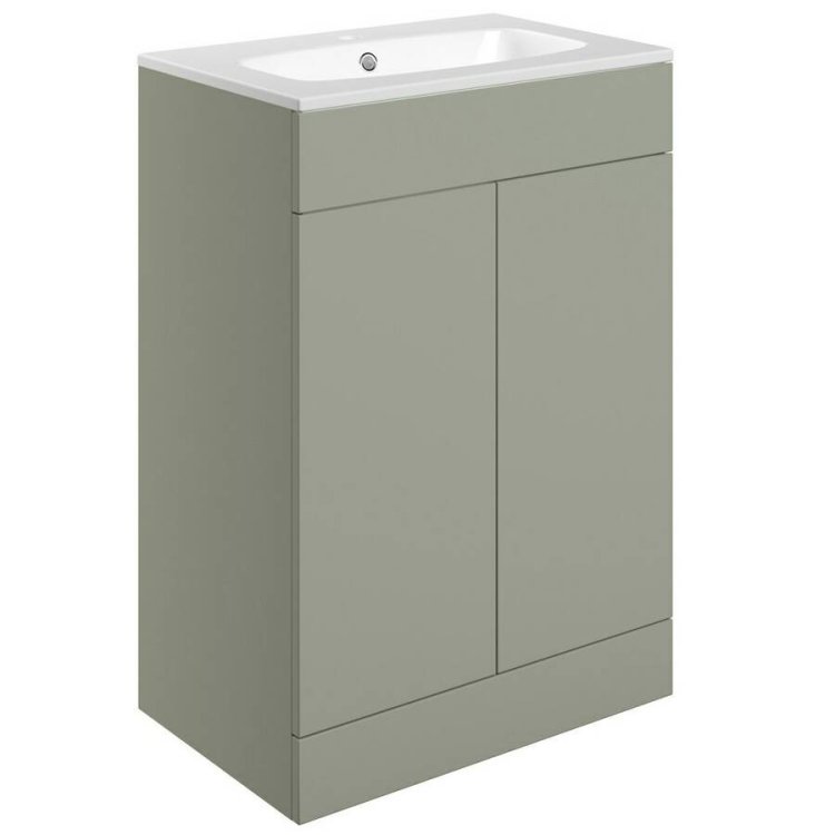 Ajax Somercotes 610mm Matt Olive Green Floor Standing Vanity Unit