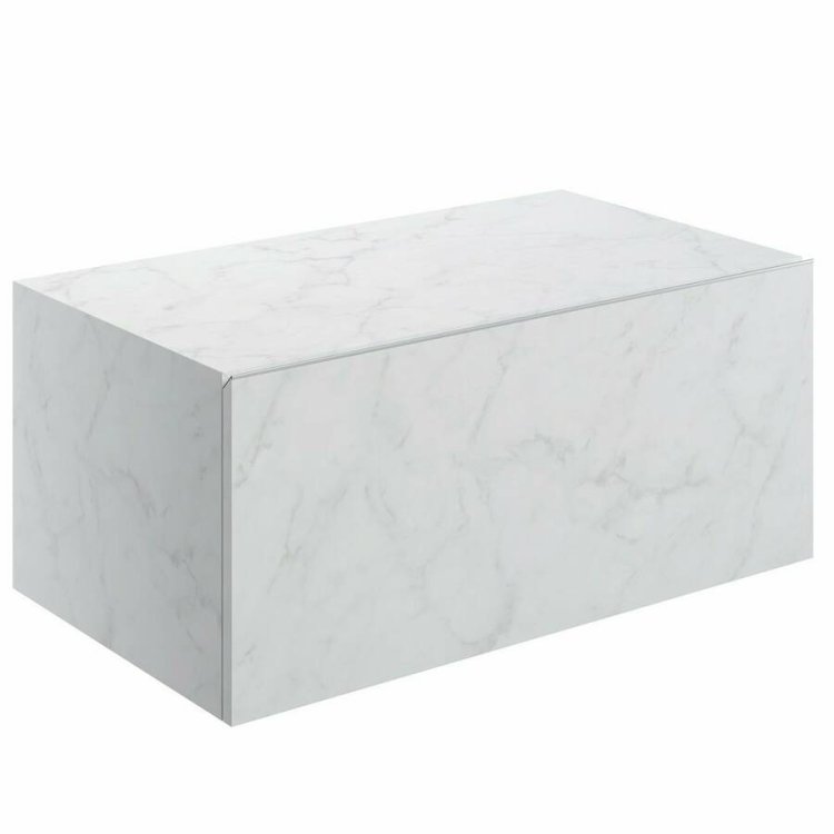 Ajax Kelsey 800mm White Marble Wall Hung Storage Drawer Unit