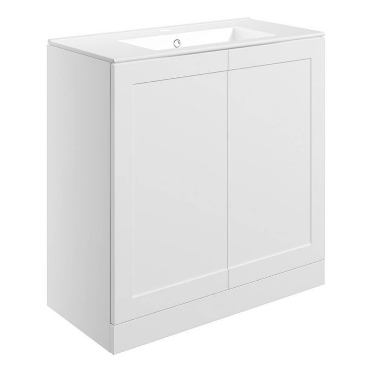 Ajax Willingham 815mm Matt White Floor Standing Vanity Unit