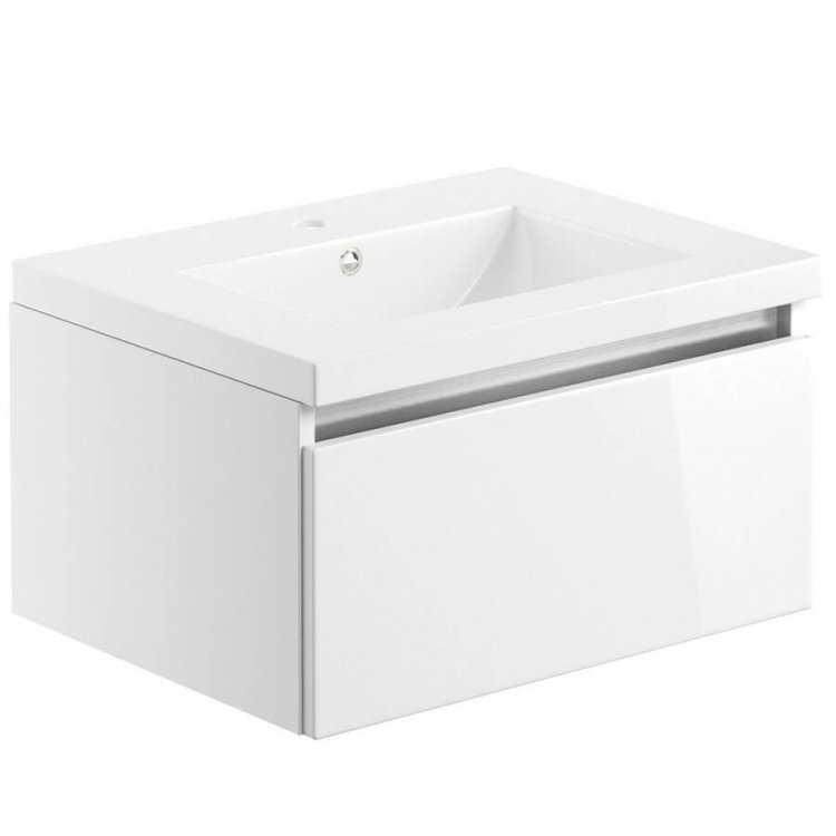 Ajax Brookenby 615mm White Gloss Wall Hung Vanity Unit