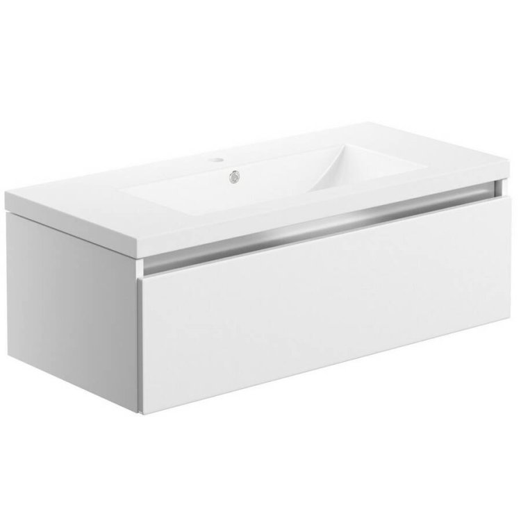 Ajax Brookenby 815mm White Gloss Wall Hung Vanity Unit