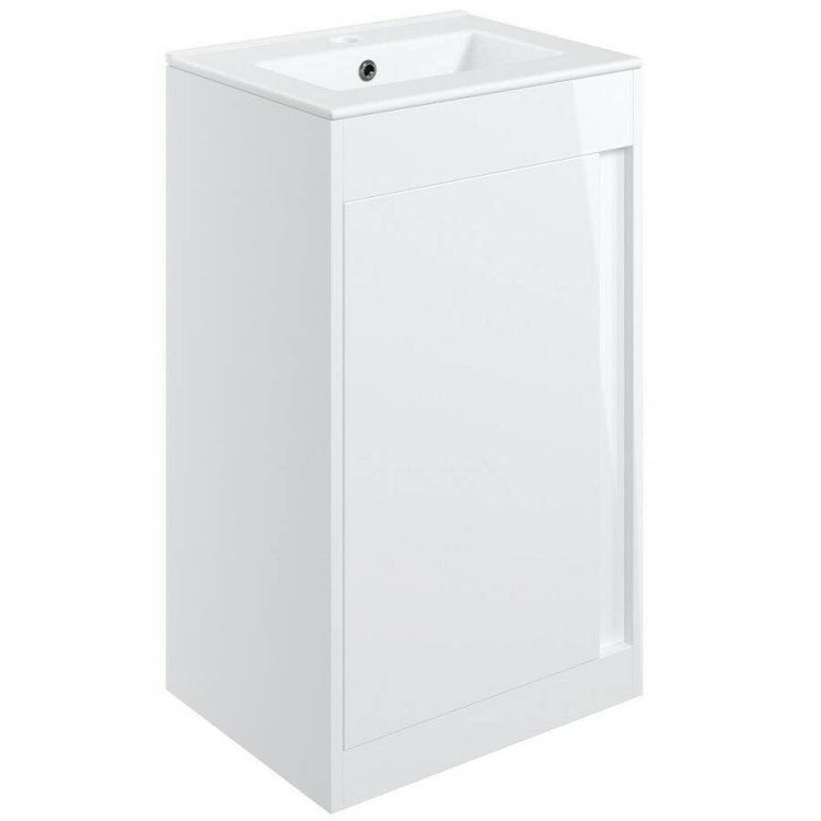 Ajax Elsham 510mm White Gloss Floor Standing Vanity Unit