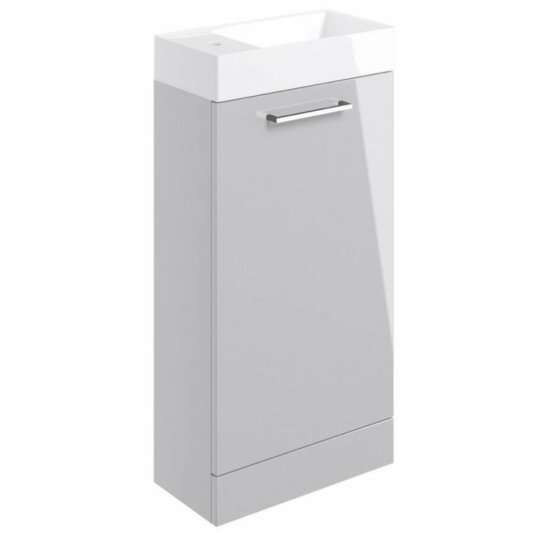 Ajax Walesby 410mm Grey Gloss Floor Standing Vanity Unit