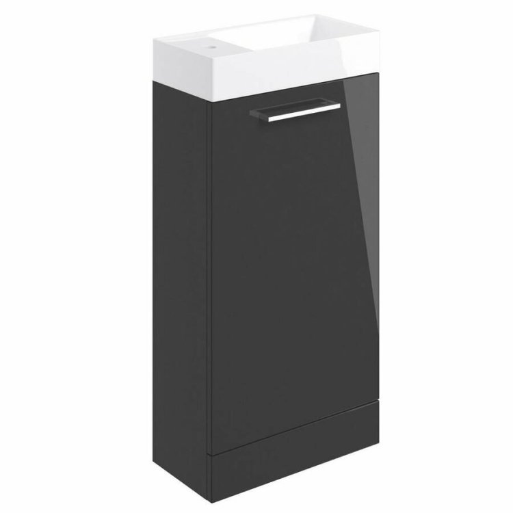 Ajax Walesby 410mm Anthracite Gloss Floor Standing Vanity Unit