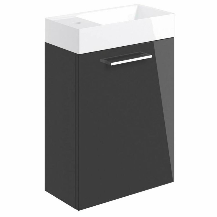 Ajax Walesby 410mm Anthracite Gloss Wall Hung Vanity Unit