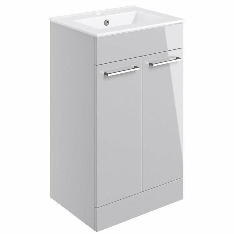 Ajax Walesby 510mm Grey Gloss Floor Standing Vanity Unit