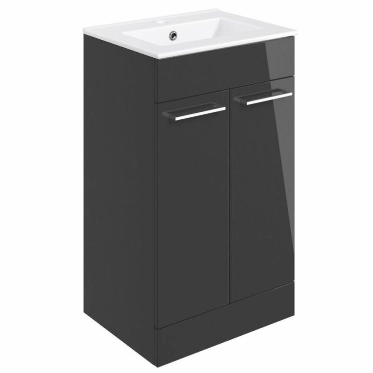 Ajax Walesby 510mm Anthracite Gloss Floor Standing Vanity Unit