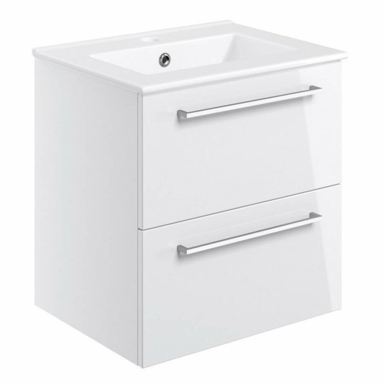 Ajax Walesby 510mm White Gloss Wall Hung Vanity Unit